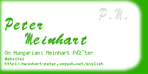 peter meinhart business card